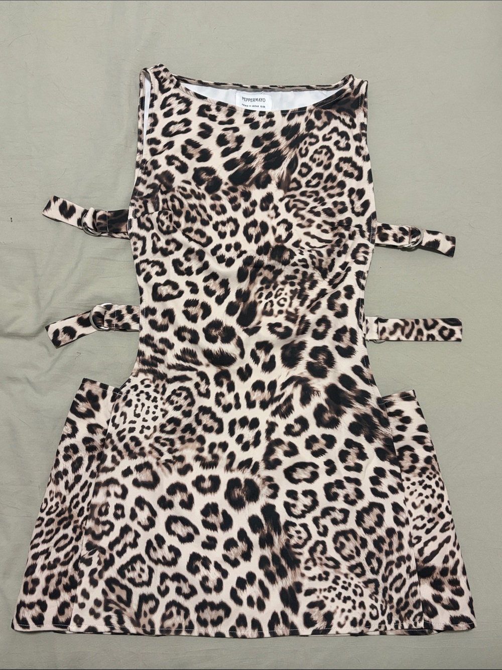 PepperMayo Leopard Cutout Mini Dress - Size M/6 Never Worn
